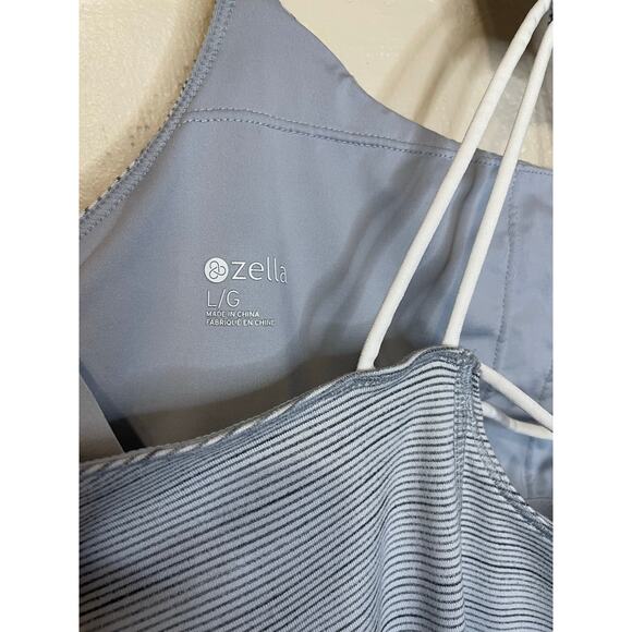 Zella Athletic Activewear Strappy Racerback Light Heather Gray Shelf Bra Tank Lg - Picture 4 of 9